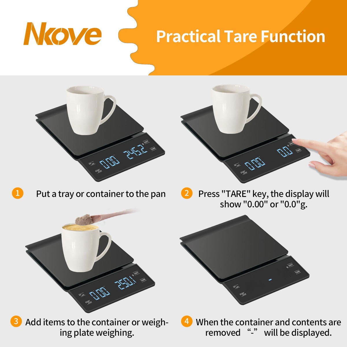 0.1g High Precision Coffee Scale with Timer O18445