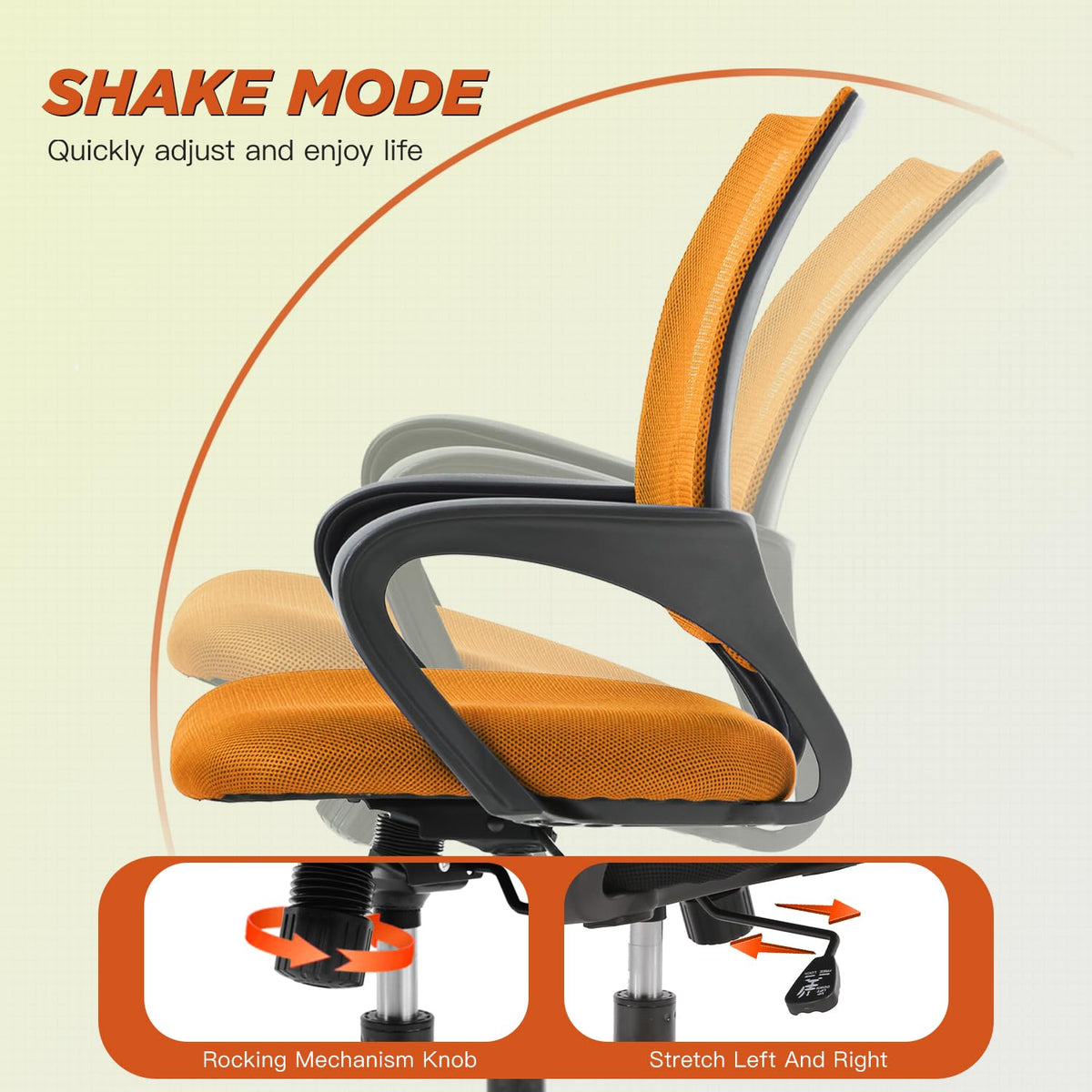 Orange Ergonomic Mesh Office Chair Z874252