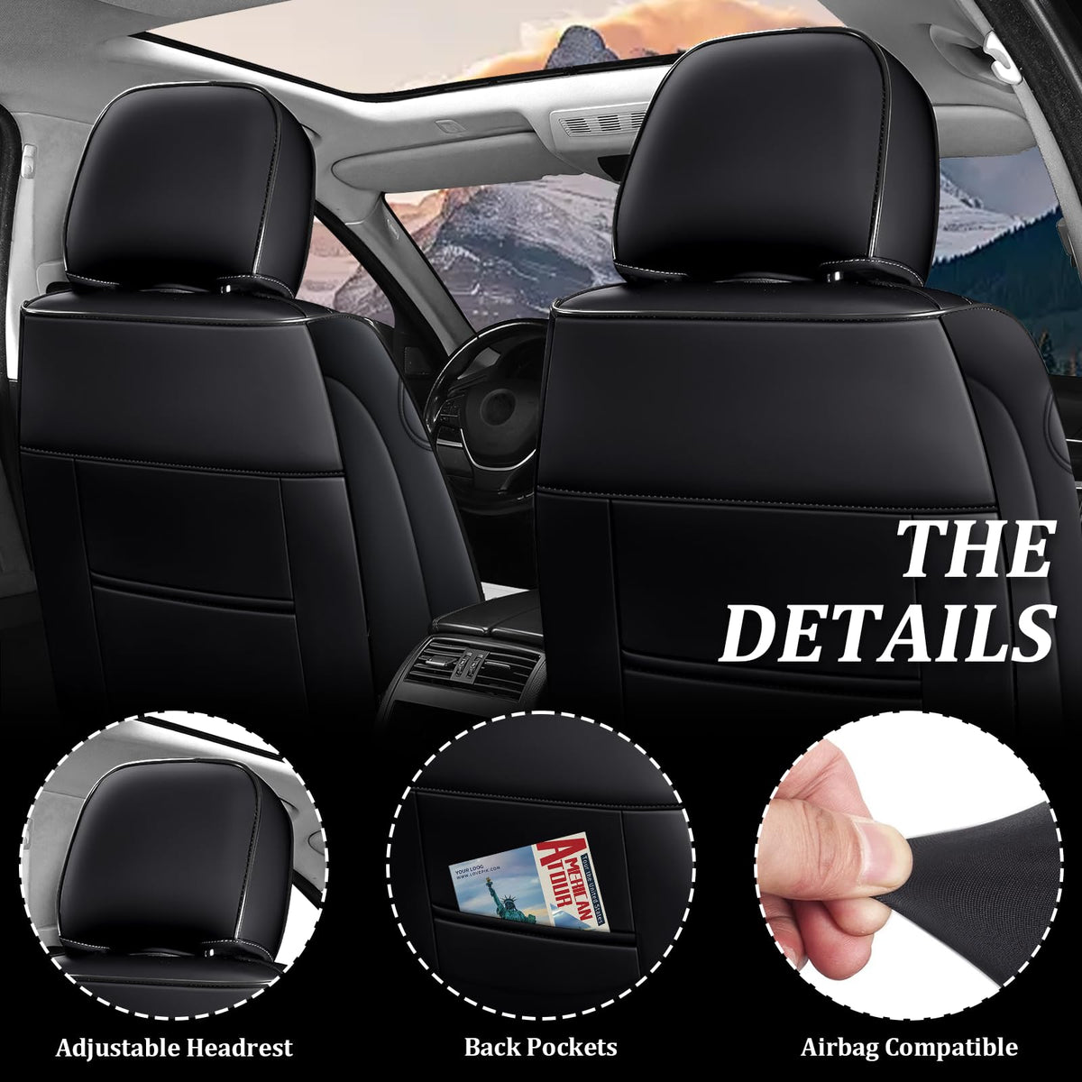 Waterproof Nappa Leather Full Set Car Seat Covers Z136151
