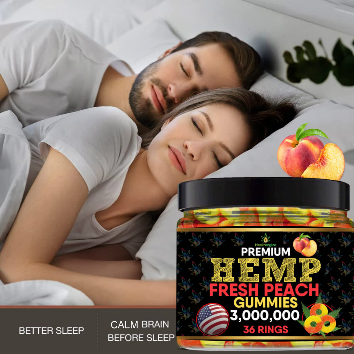 Hemp Gummies Peach Rings W1091