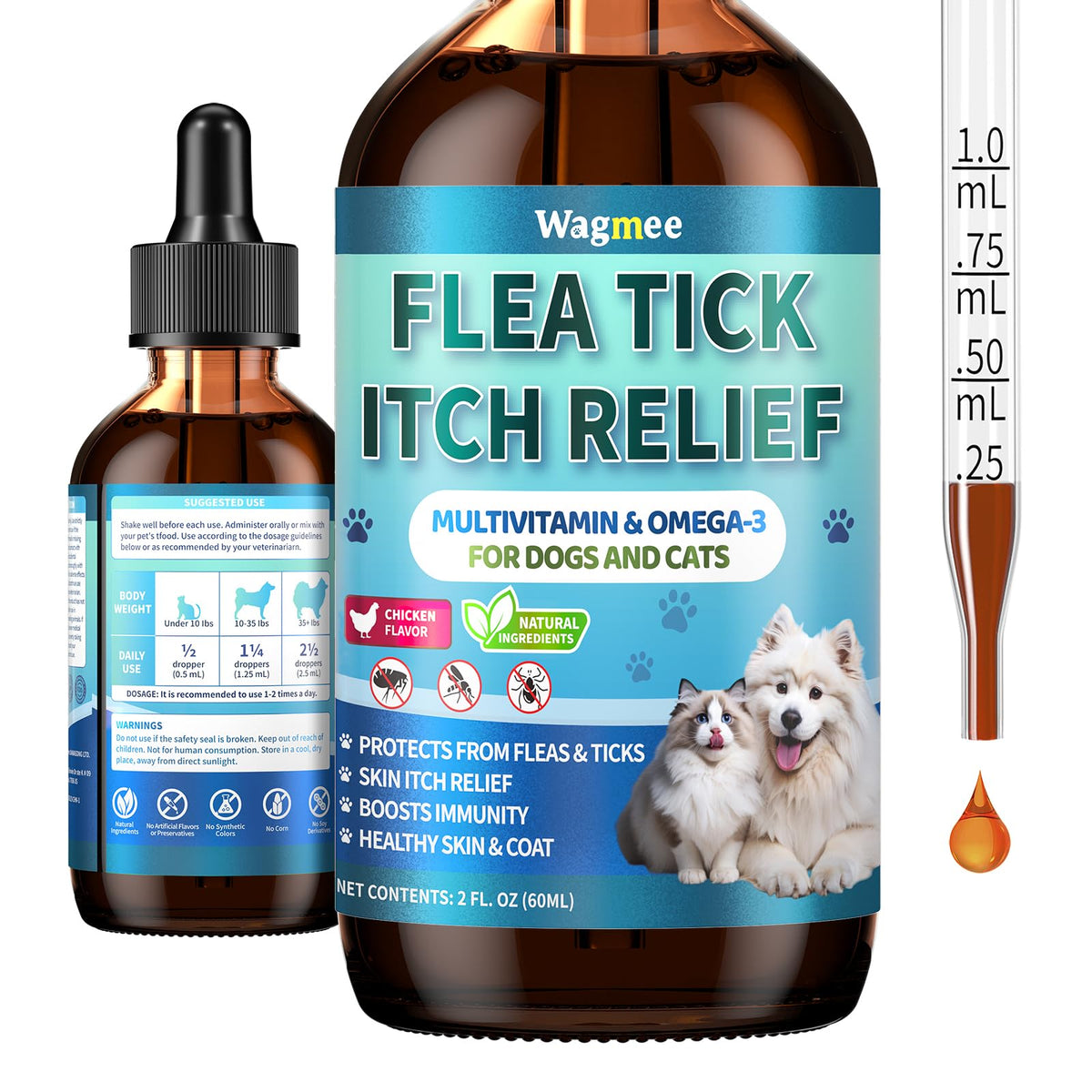 Oral Flea and Tick Prevention Drops 2 fl oz G726