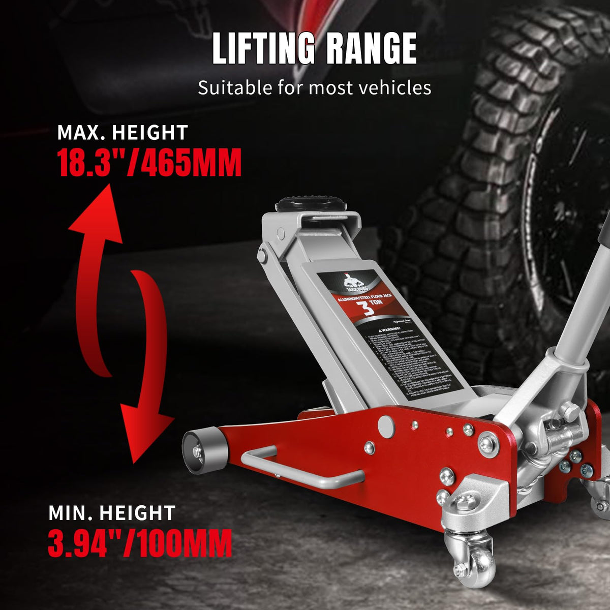 3 Ton Low Profile Aluminum and Steel Car Jack with Jack Stand Q694