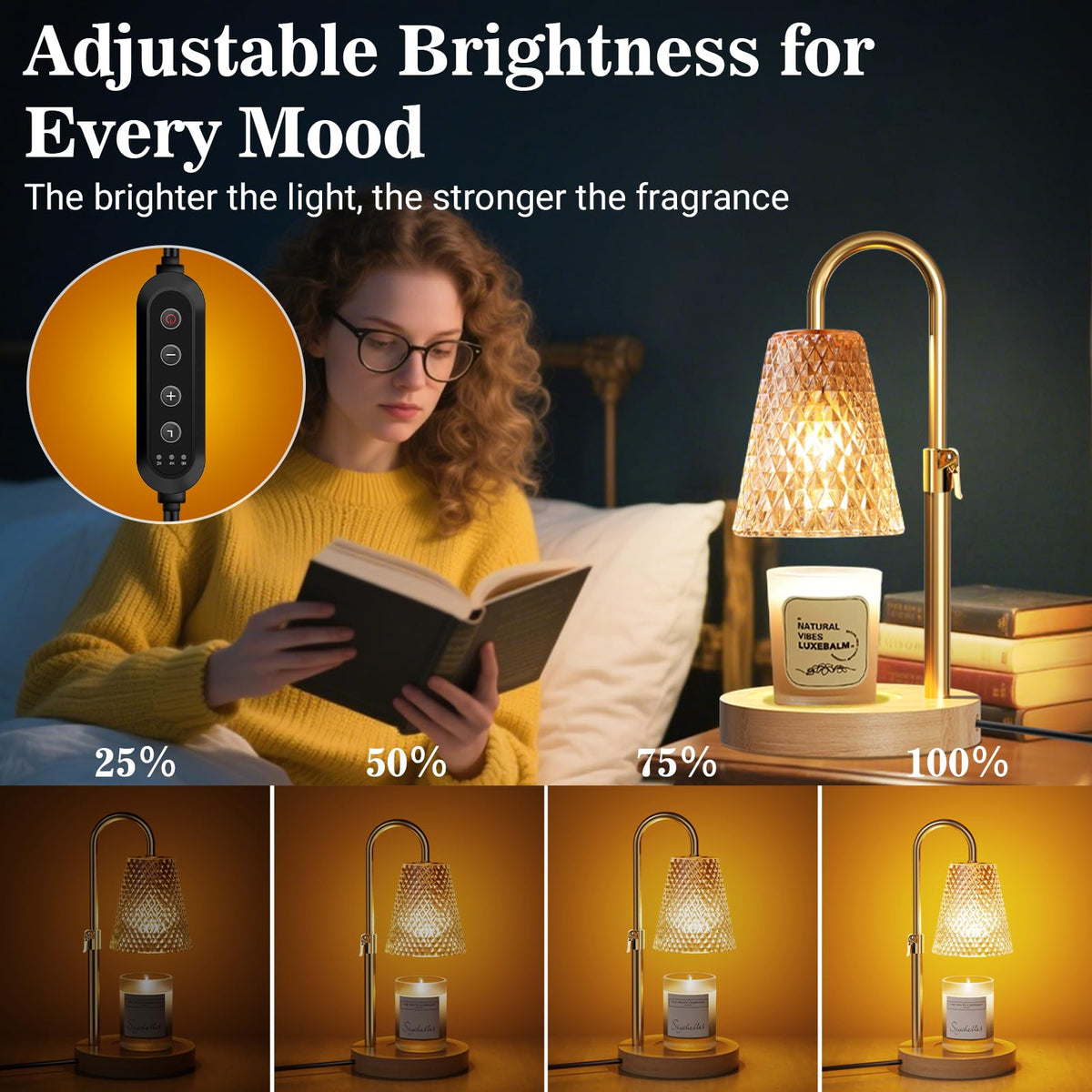 Adjustable Height Candle Warmer Lamp with Timer F631420