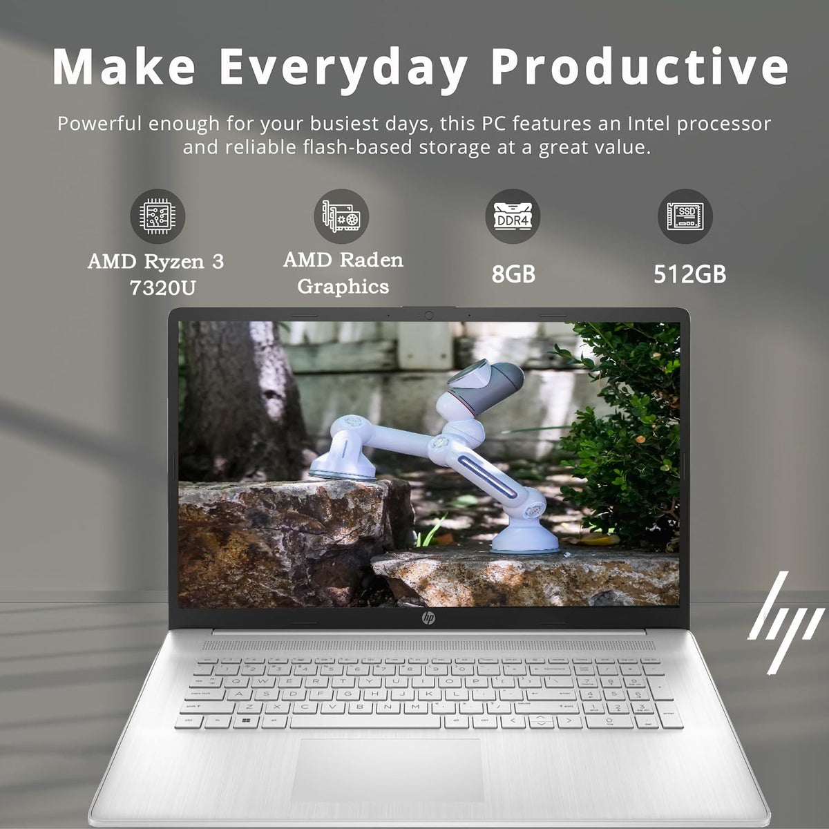 17.3 Inch Touchscreen Laptop, AMD Ryzen 3, 8GB DDR5 RAM, 512GB SSD Q395897
