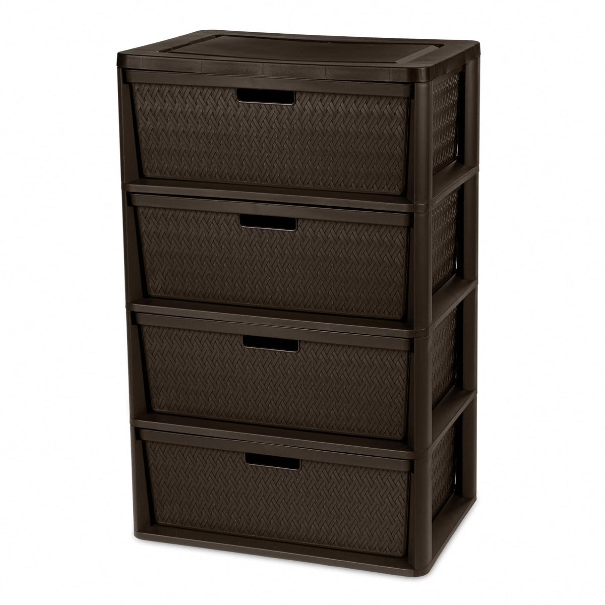 Brown 4-Drawer Plastic Storage Chest C765