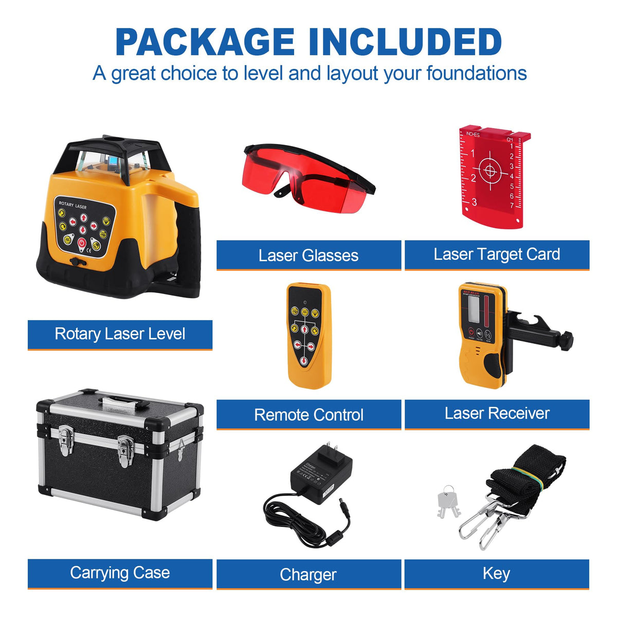 Red Beam Rotary Laser Level Kit with Tripod A6224