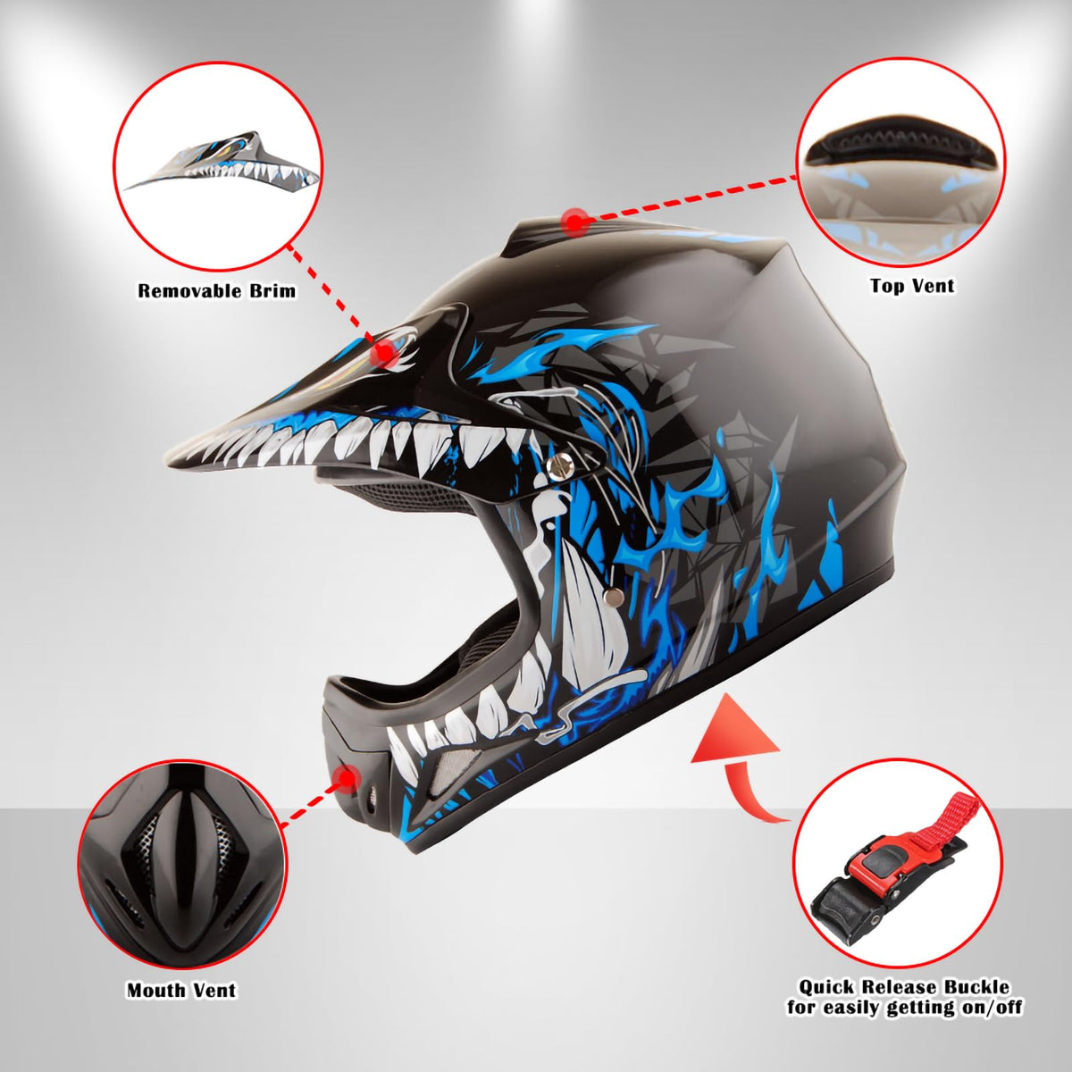 Kids Motocross Helmet with Goggles and Gloves T40072