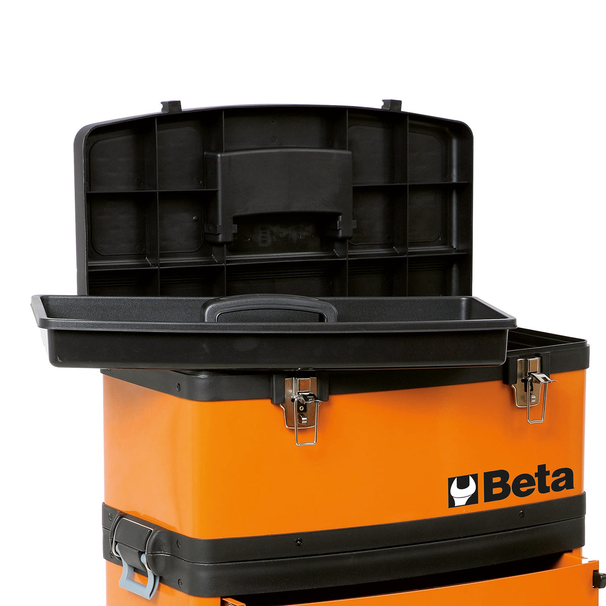 Orange Two-Module Rolling Metal Tool Chest J108521