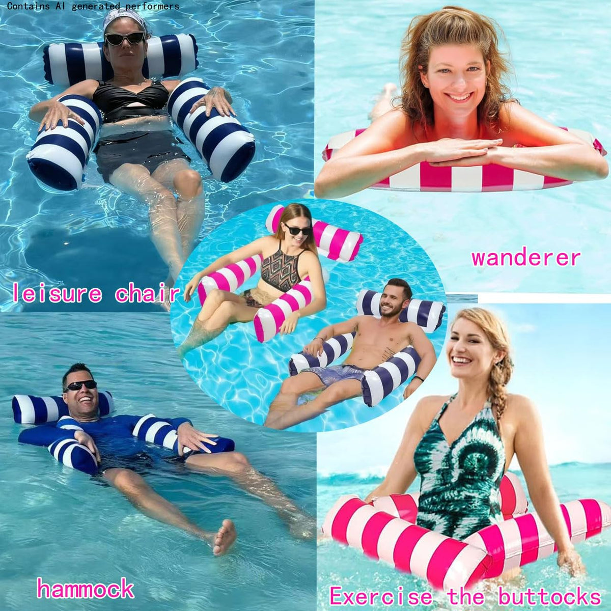 2 Pack Inflatable Pool Floats Chair Bed Hammock Q72092