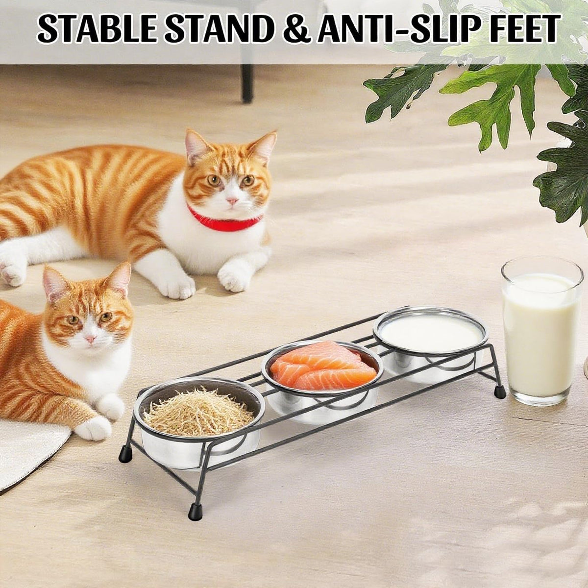Raised Cat Bowls 3 Stainless Steel H186187