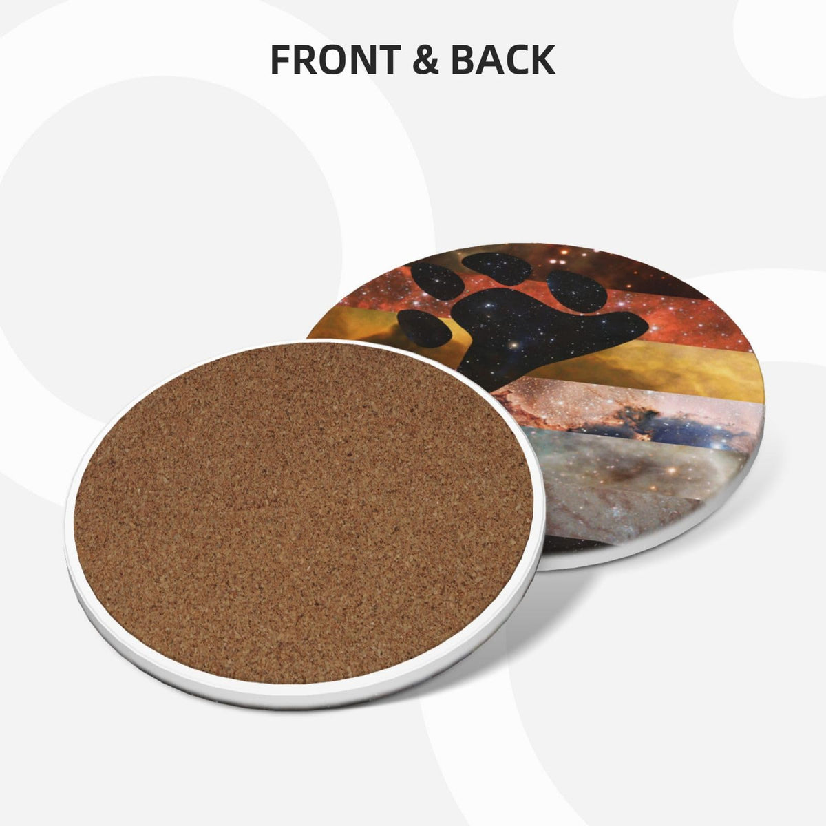 Ceramic Coaster Set Non-Slip Cork Base H591054