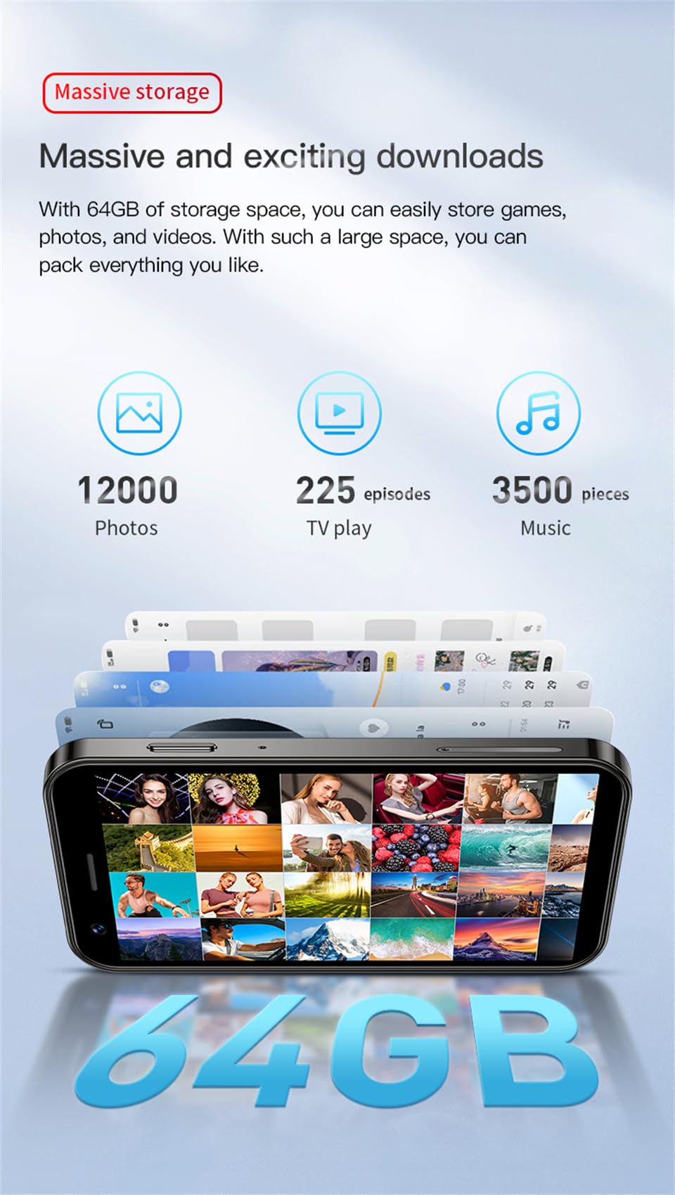 3.0 inch Mini Smartphone 4G LTE Android 10 Quad Core 2000mAh Type-C Dual SIM Purple 3GB RAM 64GB ROM I22502