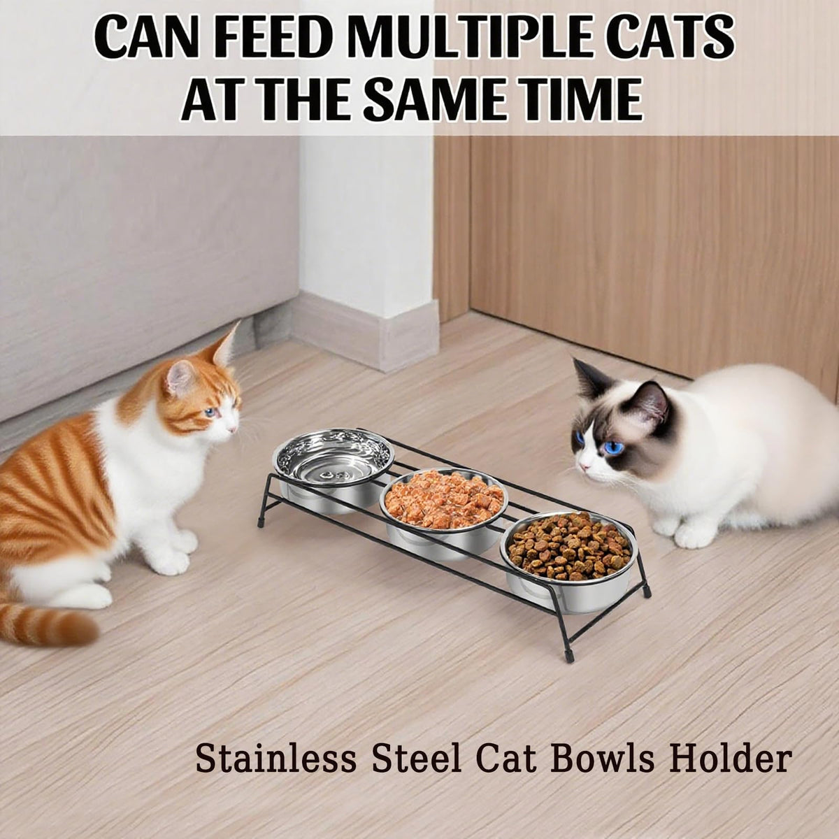 Raised Cat Bowls 3 Stainless Steel H186187