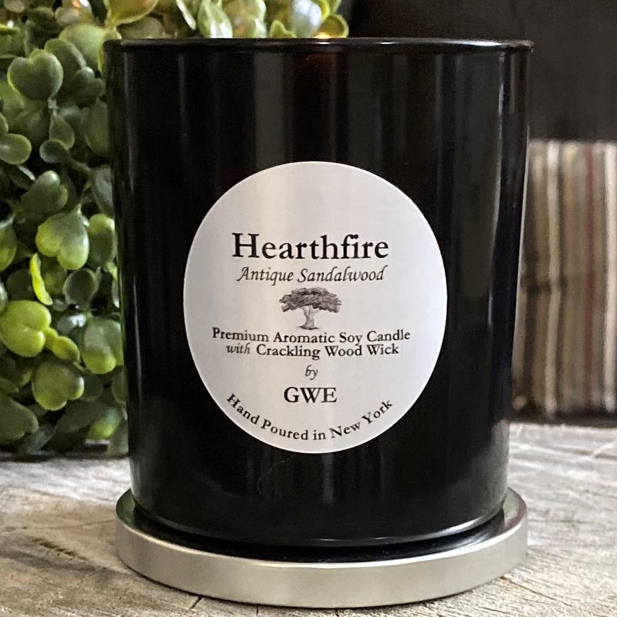Sandalwood Scented Soy Candle with Wood Wick N5757
