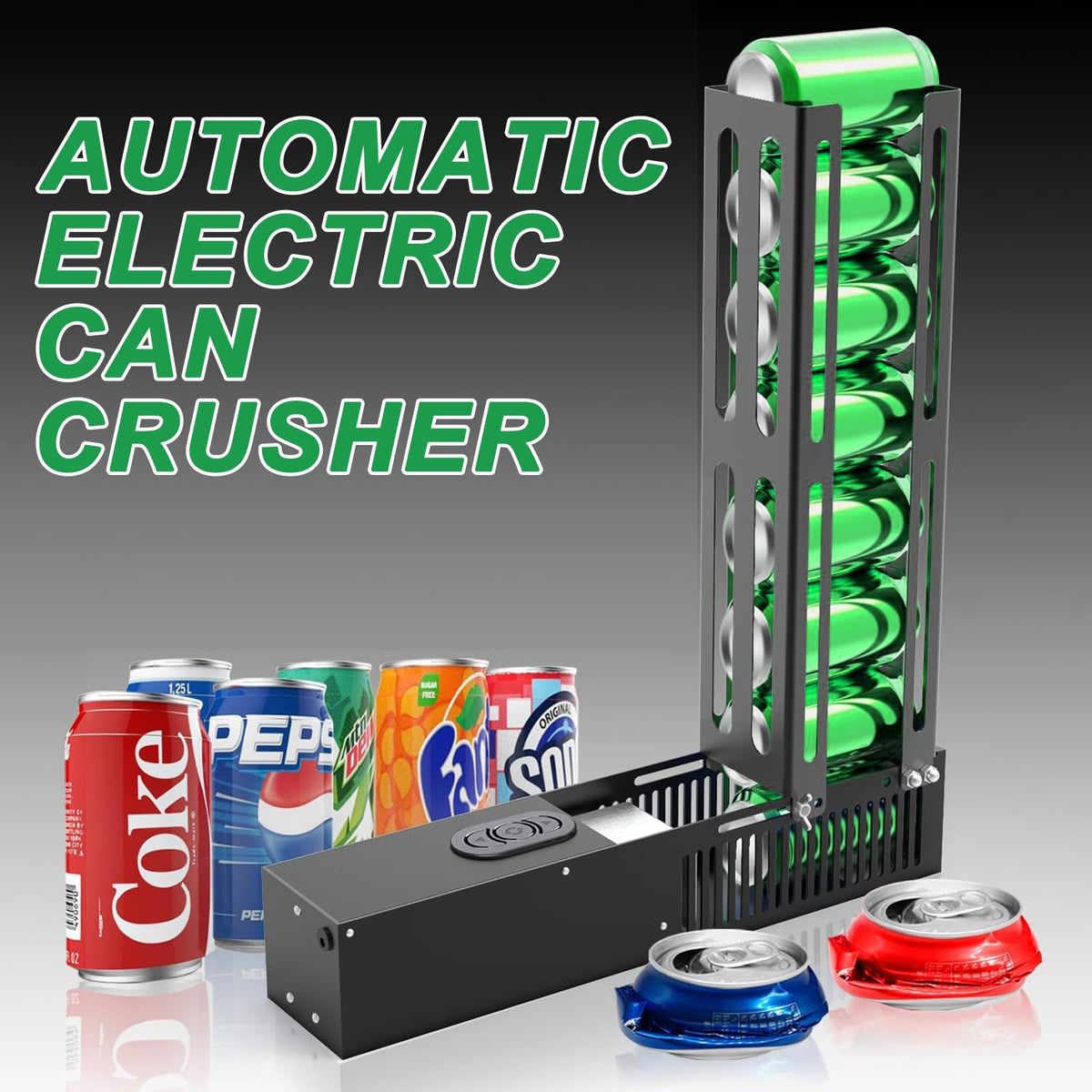 Automatic Can Crusher for 8oz/12oz/16oz Cans O39082