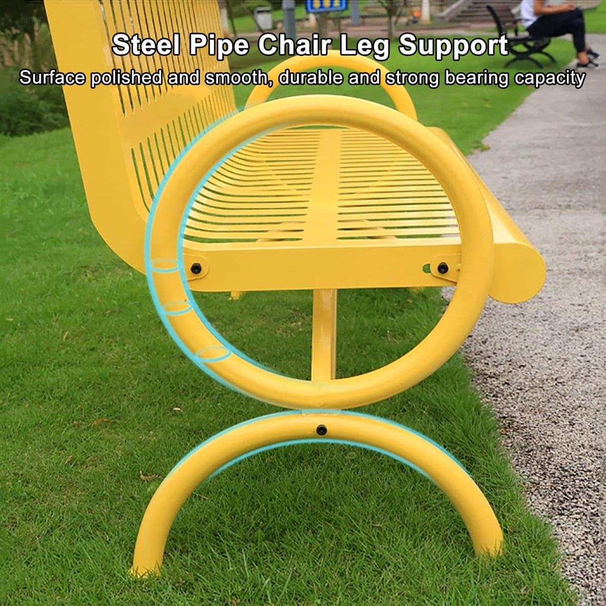 Metal Garden Bench with Backrest and Armrests V62069