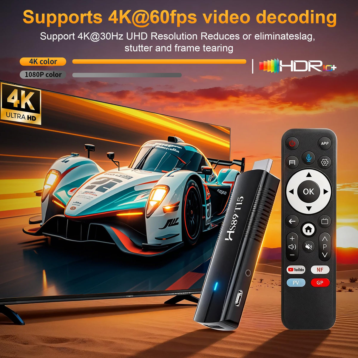 Android 14.0 TV Stick with Voice Remote H910