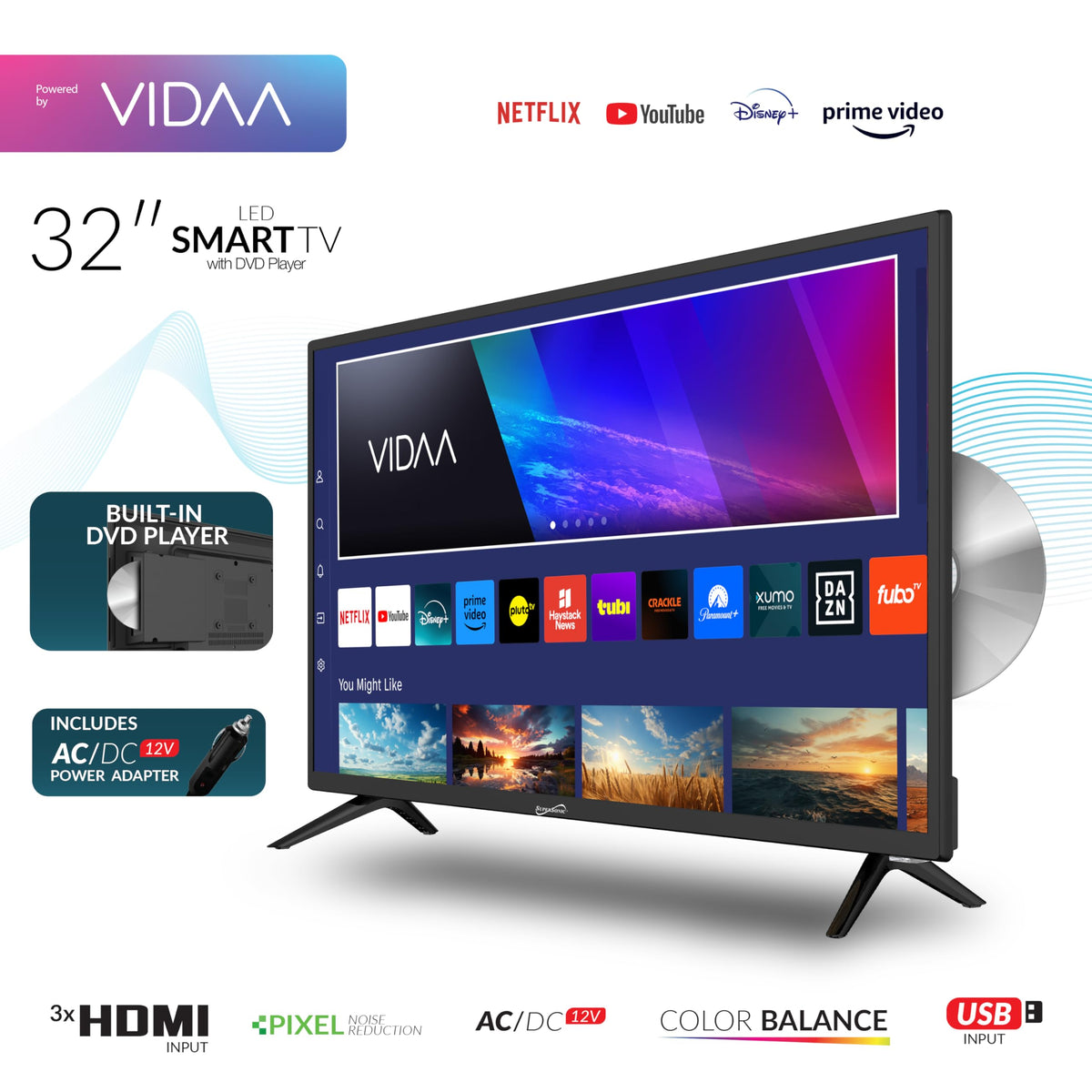 32-inch LED Smart HDTV with DVD Player V169