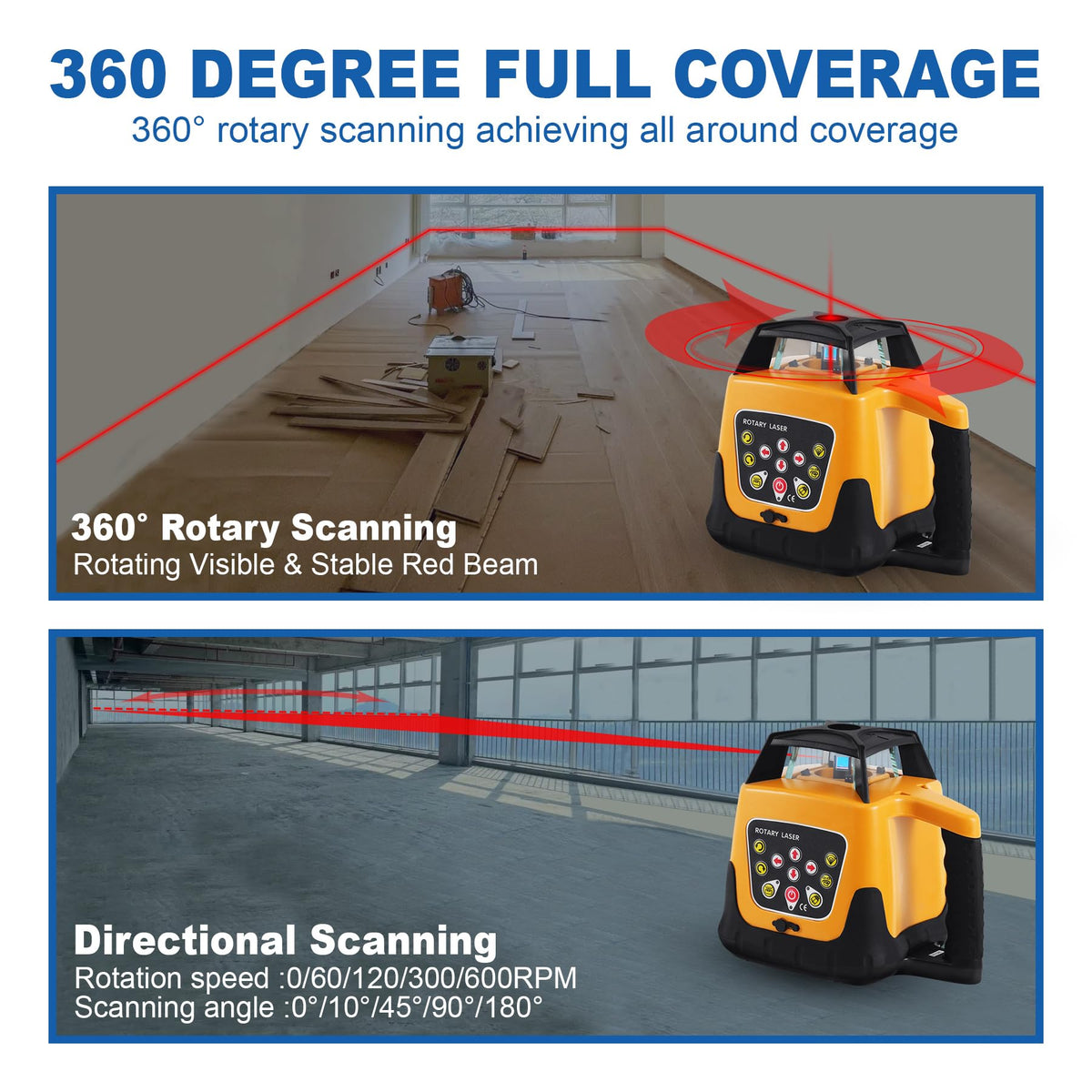 Red Beam Rotary Laser Level Kit with Tripod A6224