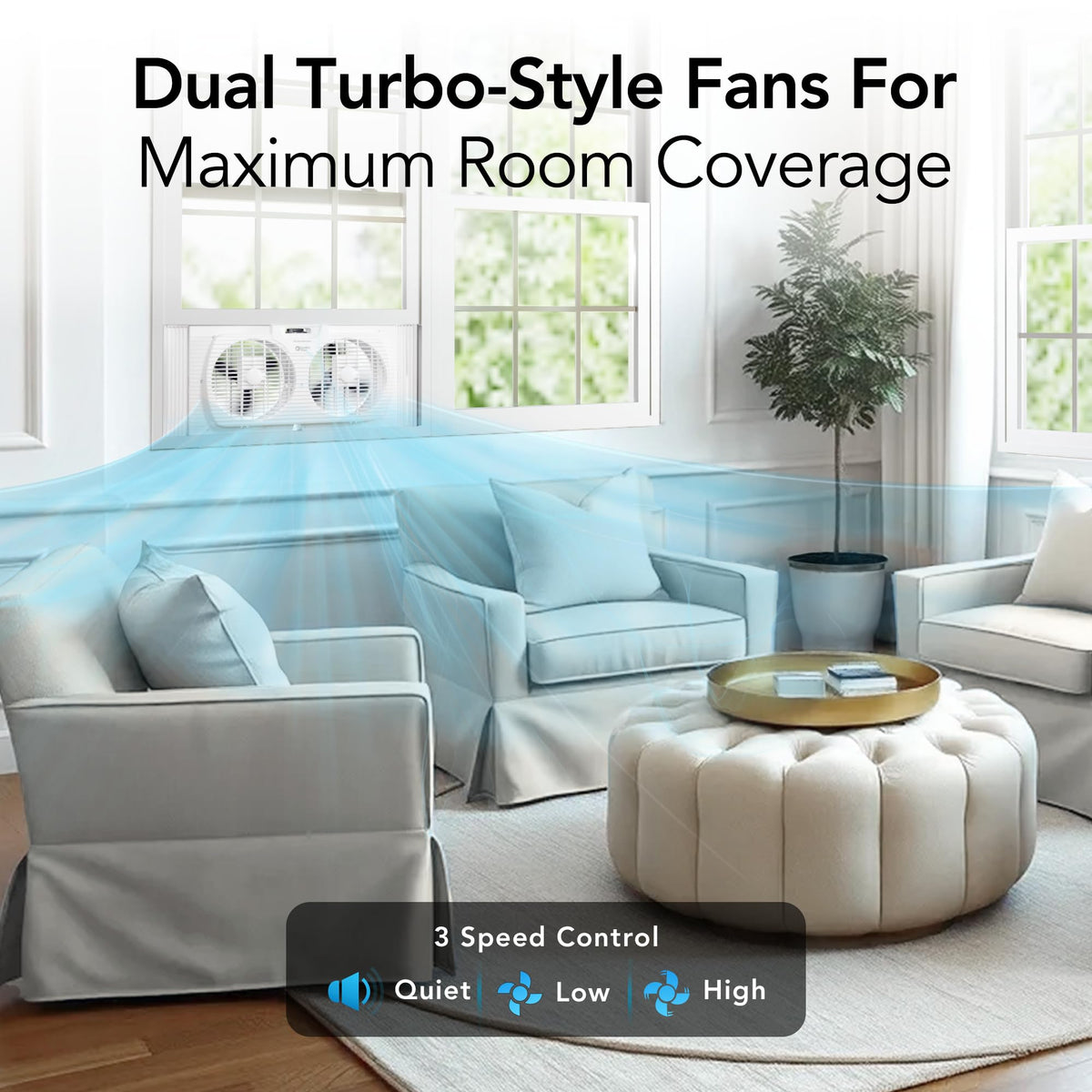 Reversible Twin Window Fan with 3-Speeds D81301