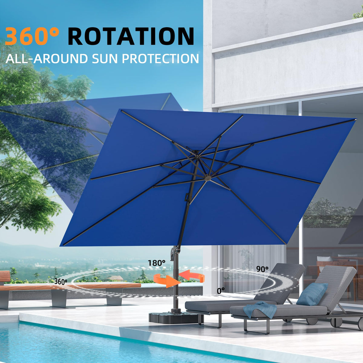 10' X 13' Rectangle Cantilever Patio Umbrella U126