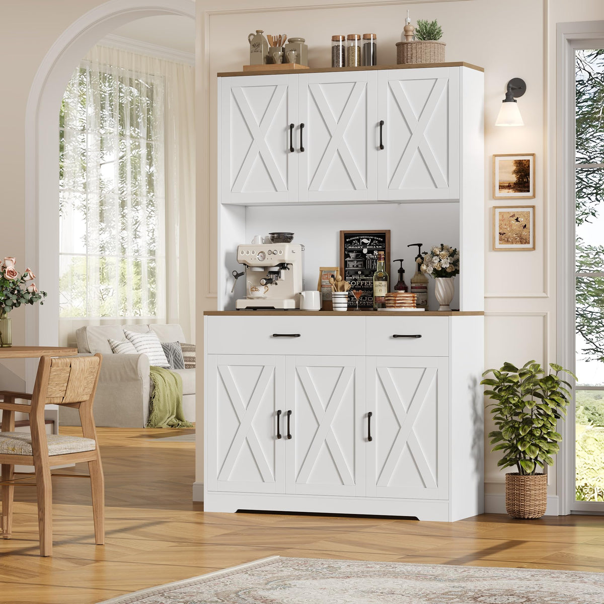 White Kitchen Pantry Storage Cabinet P945