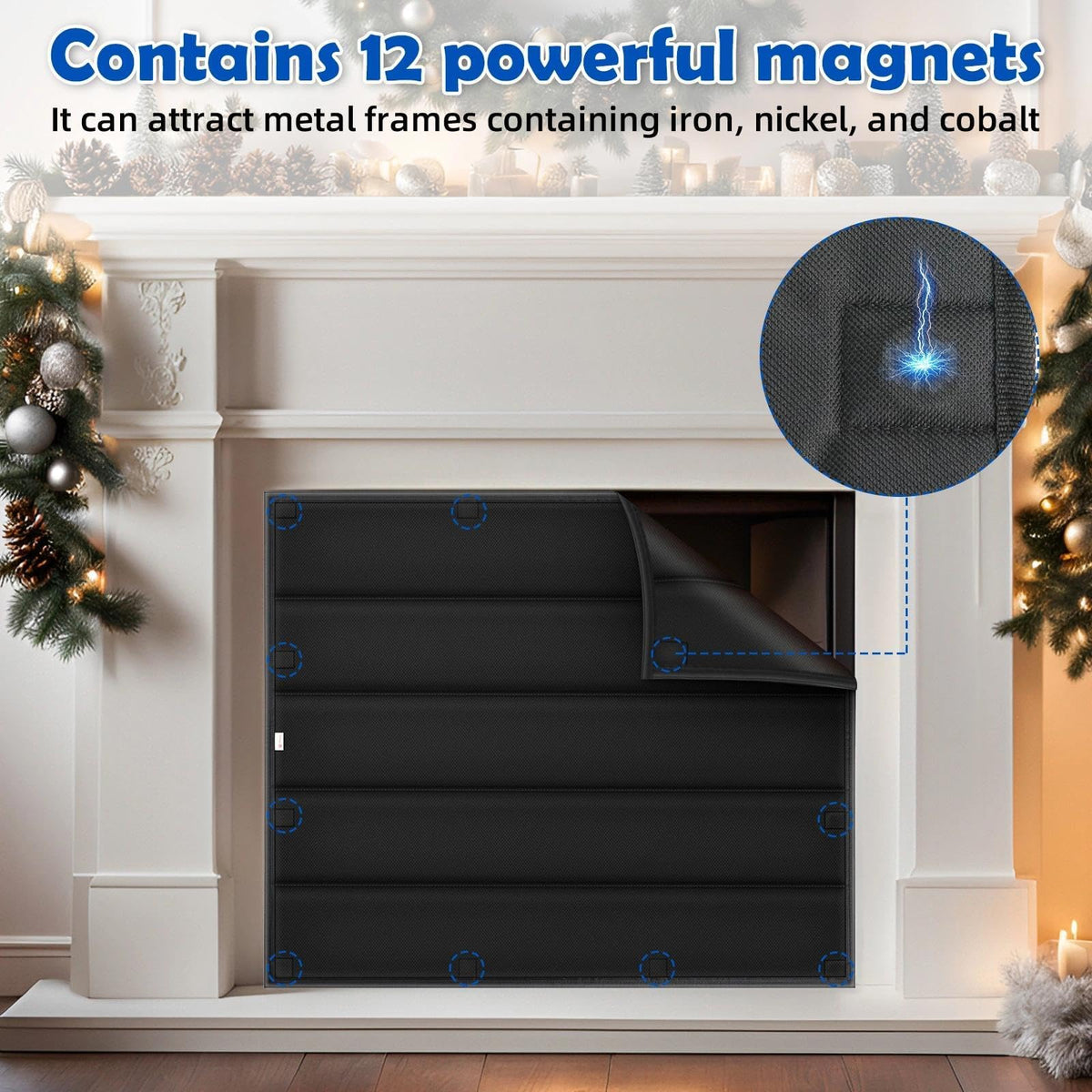Magnetic Fireplace Draft Stopper Cover 39" x 32" D633