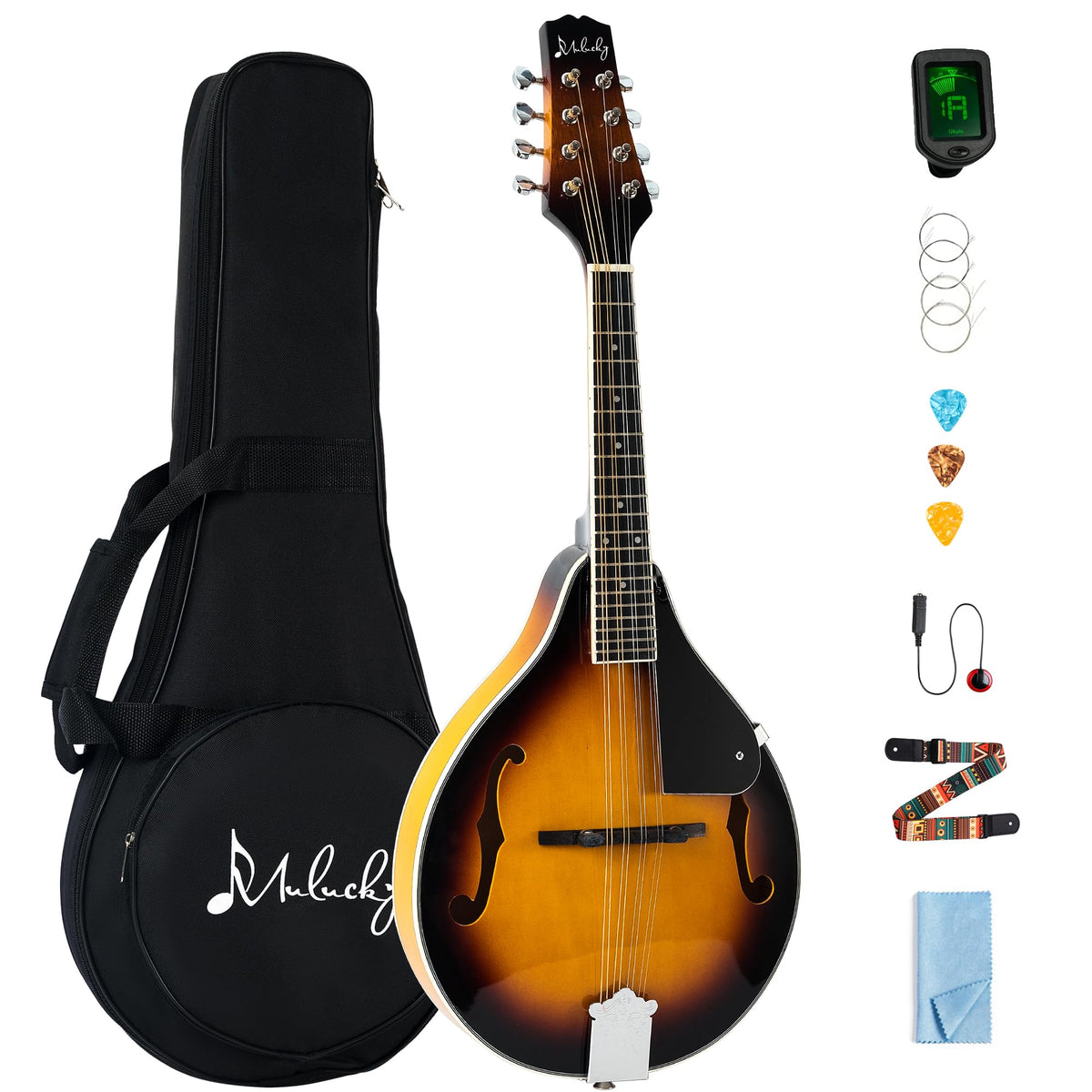 8 String Mahogany Wood Acoustic Mandolin Kit with Gig Bag P319639