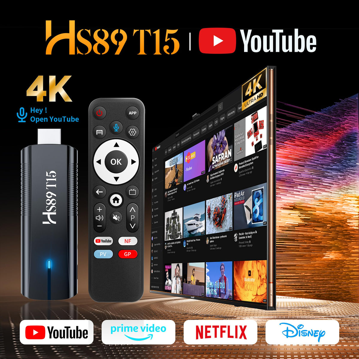 Android 14.0 TV Stick with Voice Remote H910