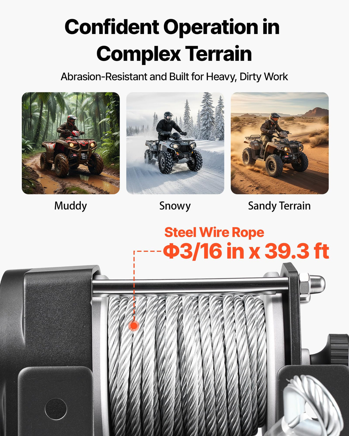 12V DC Electric Winch with Steel Wire Rope and Wired Remote Control T45618