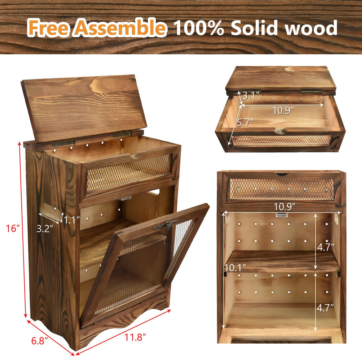 Wood Countertop Potato and Onion Storage Cabinet H3536