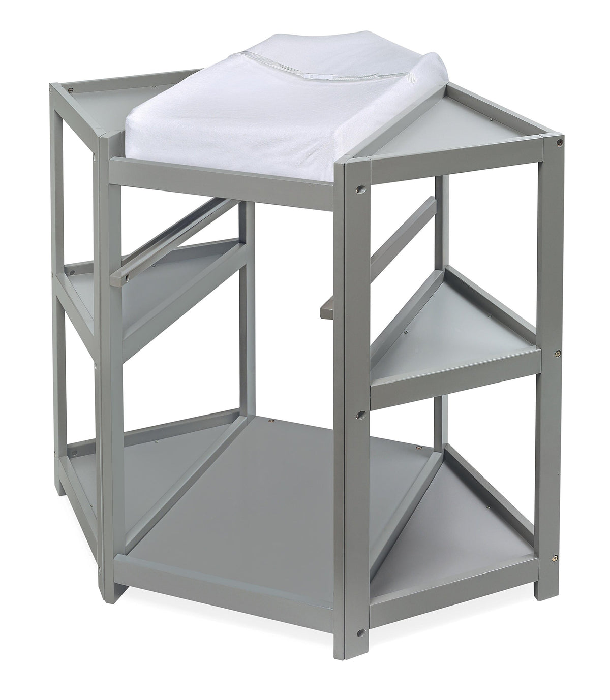 Gray Corner Baby Changing Table with Storage Bin E93379