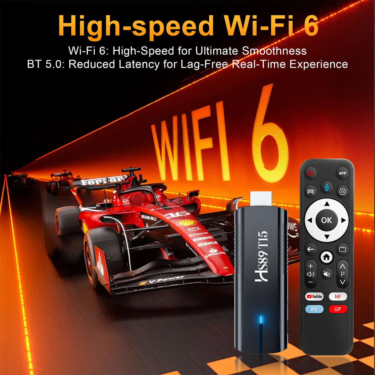 Android 14.0 TV Stick with Voice Remote H910