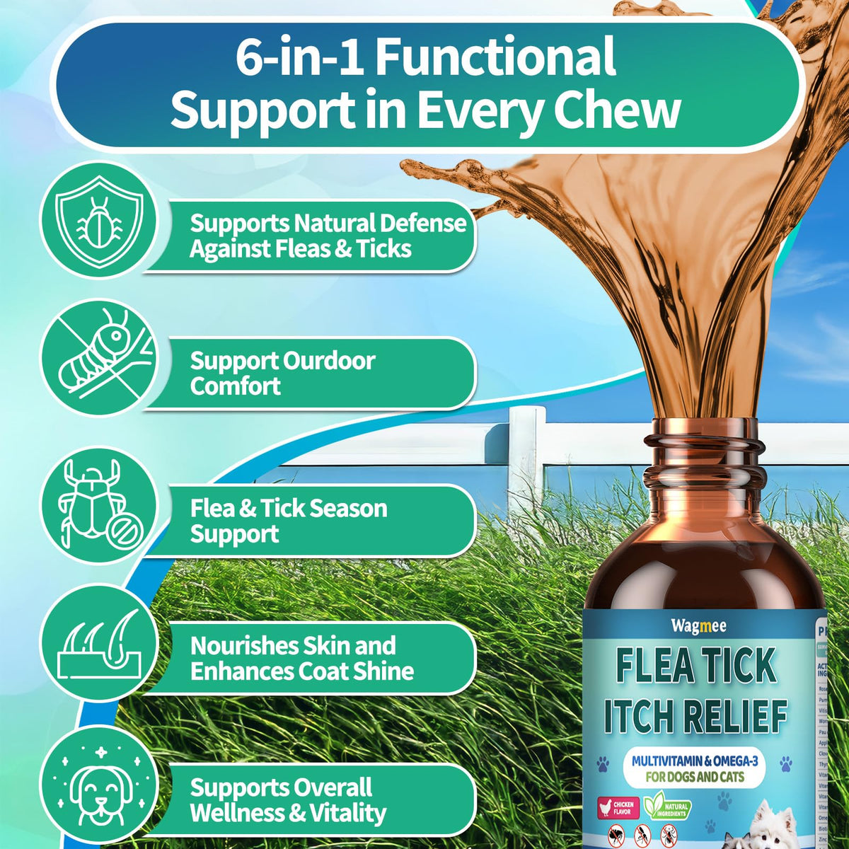 Oral Flea and Tick Prevention Drops 2 fl oz G726