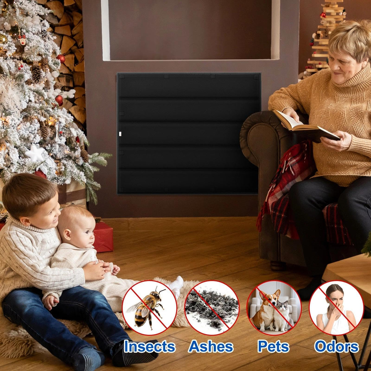 Magnetic Fireplace Draft Stopper Cover 39" x 32" D633