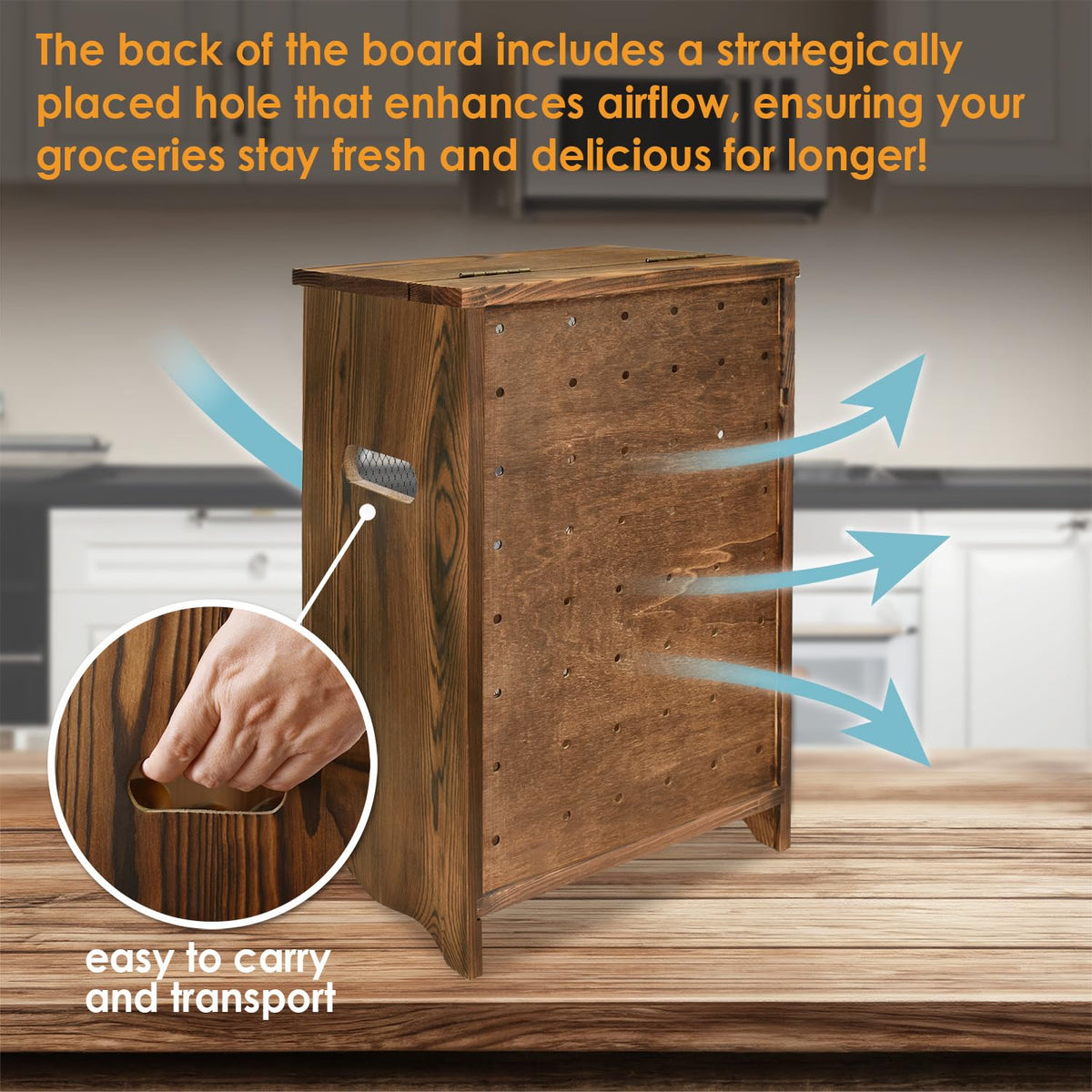 Wood Countertop Potato and Onion Storage Cabinet H3536