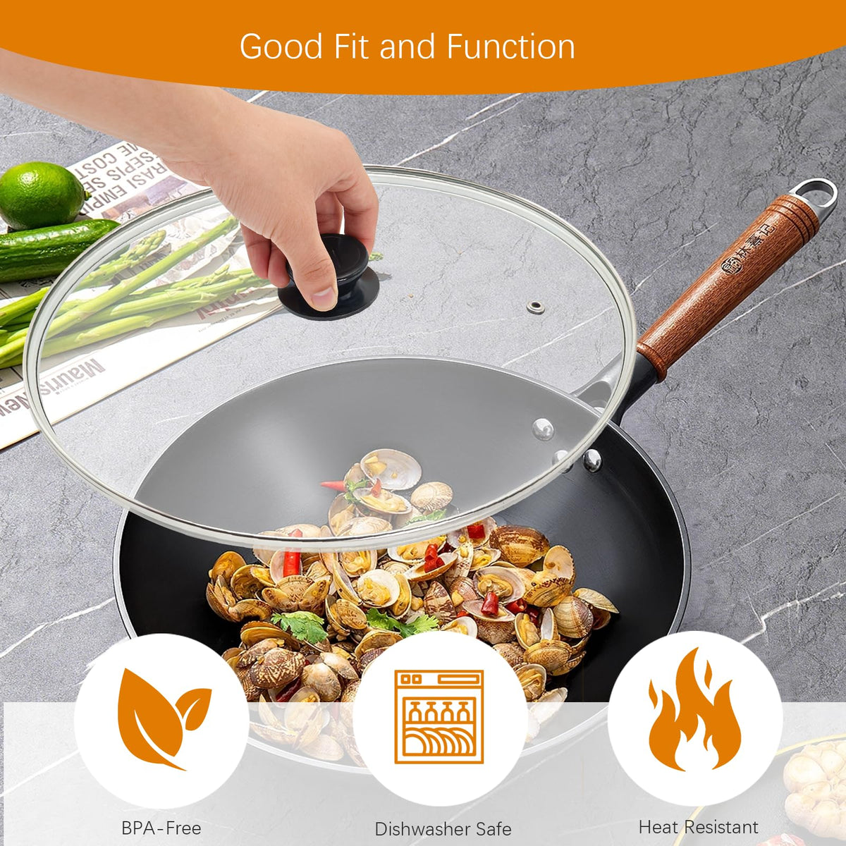 13 Inch Clear Tempered Glass Pan Lid F359901
