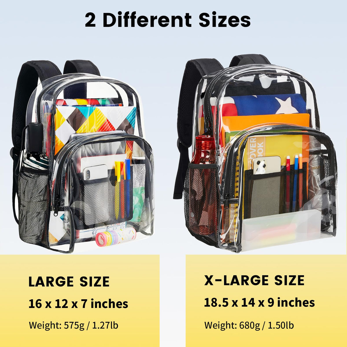 Clear Heavy Duty Black Backpack X507