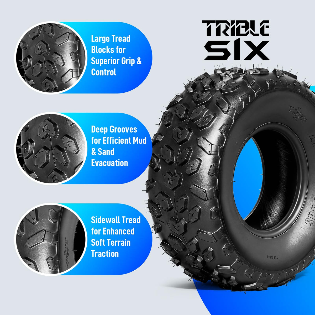 Set of 4 ATV/UTV Tires 19x7-8 Y87005