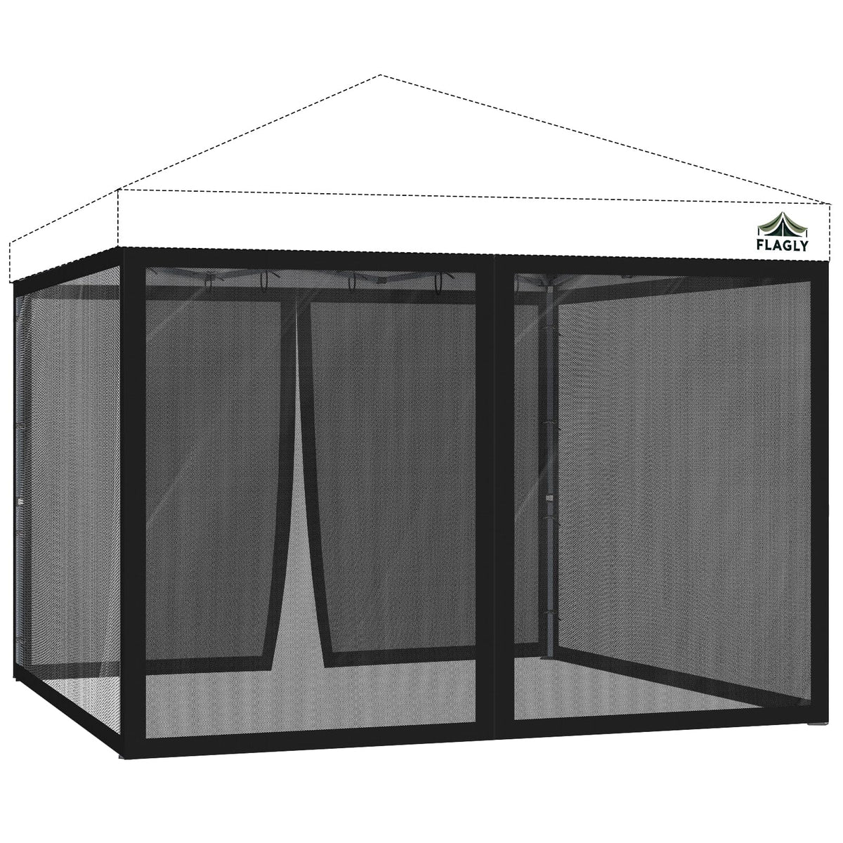 10x10 ft Black Mosquito Netting Canopy Enclosure O5298