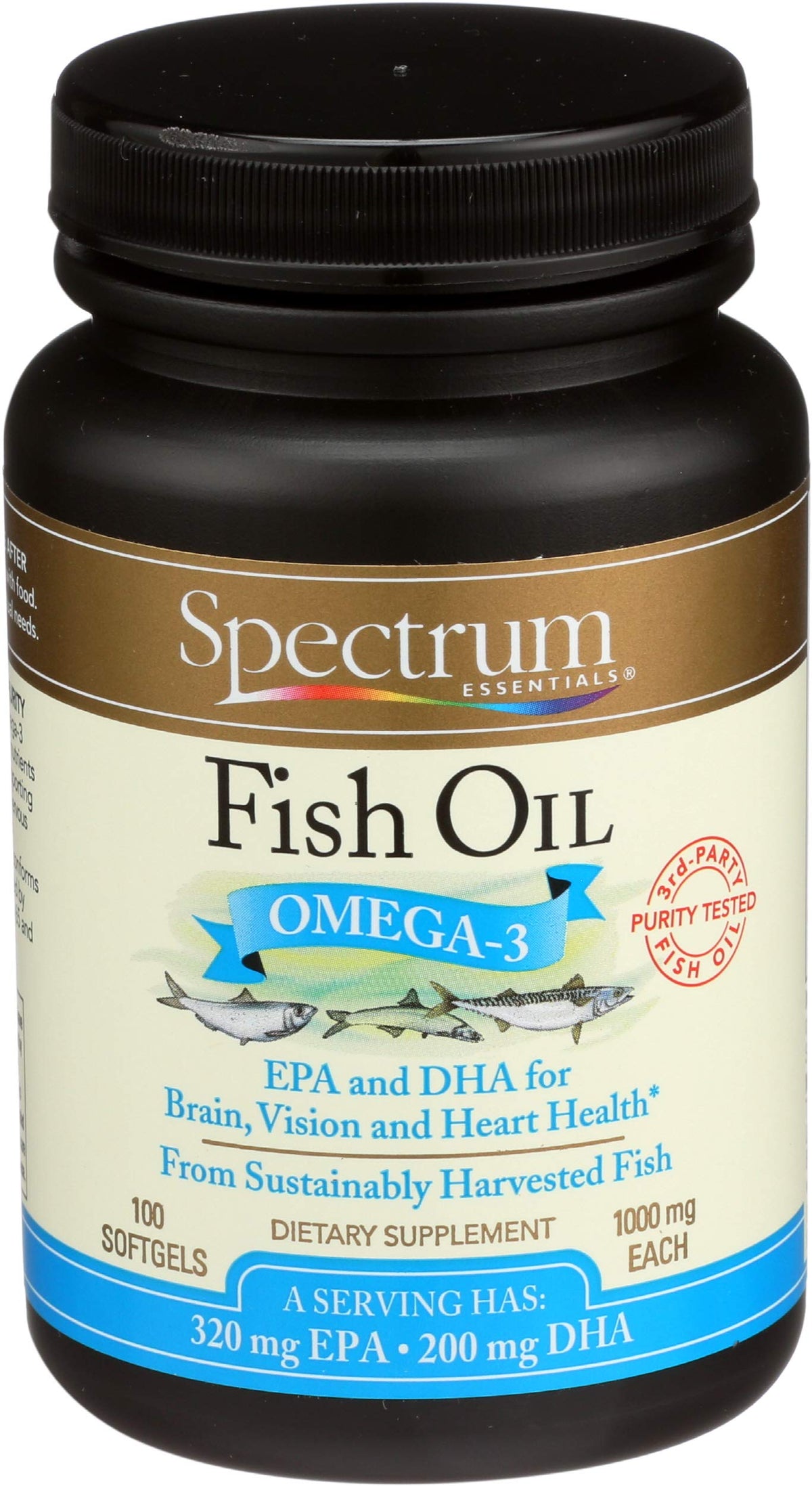 Fish Oil Omega-3 1000 mg 100 Count Softgels O893554