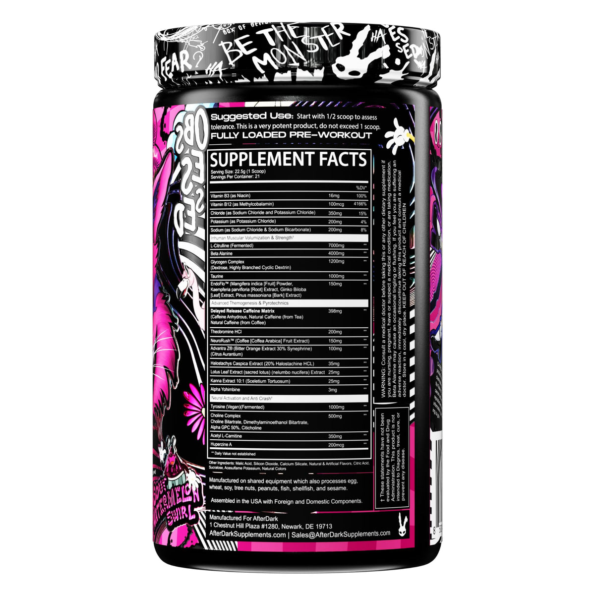 Vegan Gluten-Free Pre-Workout Powder Sour Watermelon Swirl O79628