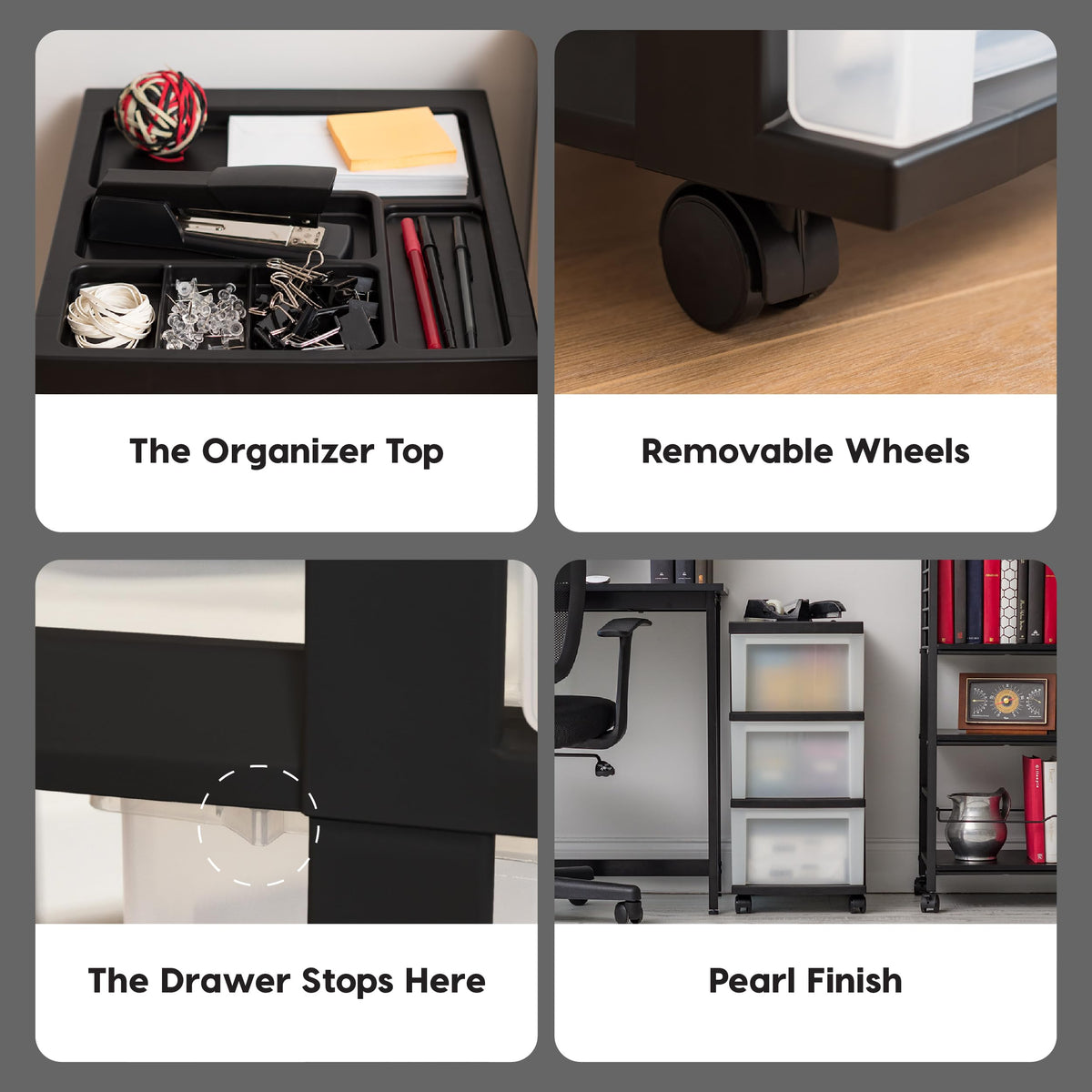3 Drawer Rolling Storage Cart X59474