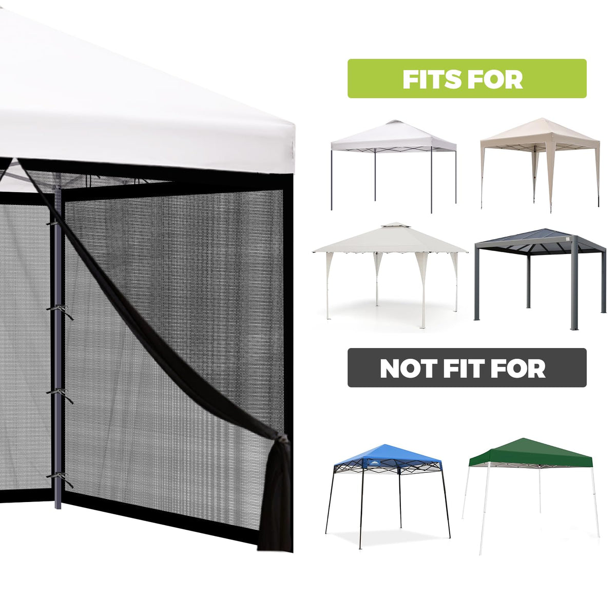 10x10 ft Black Mosquito Netting Canopy Enclosure O5298