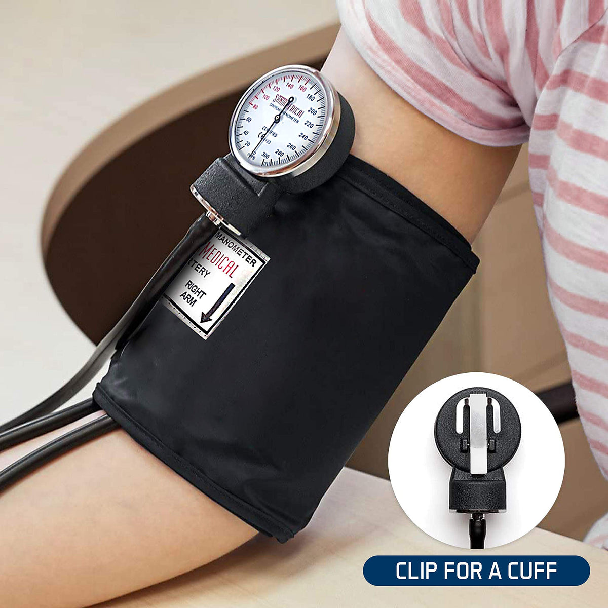 Manual Blood Pressure Cuff Adult Aneroid Sphygmomanometer I9444