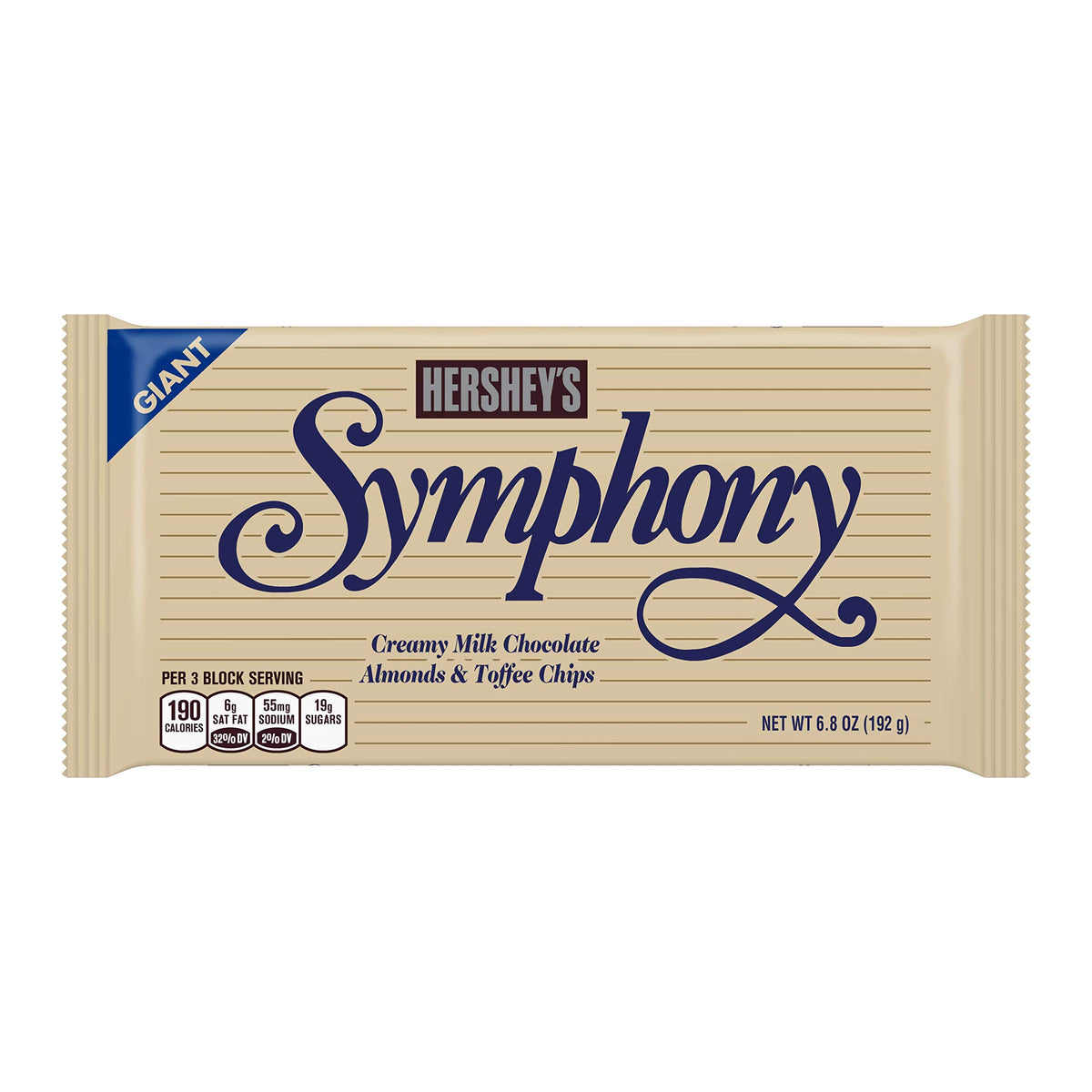 Creamy Milk Chocolate Almonds and Toffee Chips Candy Bar 6.8 oz Q610839