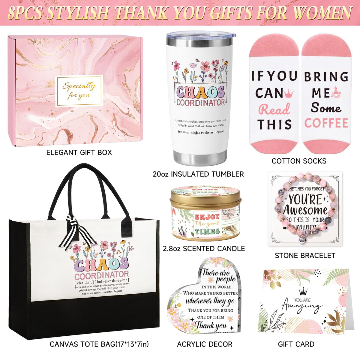 Appreciation Gift Basket with Tumbler Canvas Tote Bag Y890013