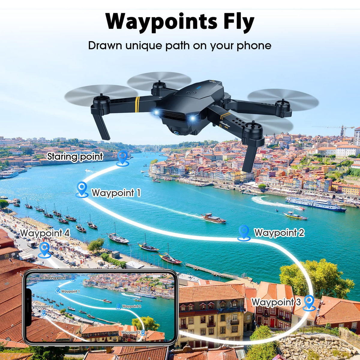Foldable RC Quadcopter Drone with 1080P Camera A597