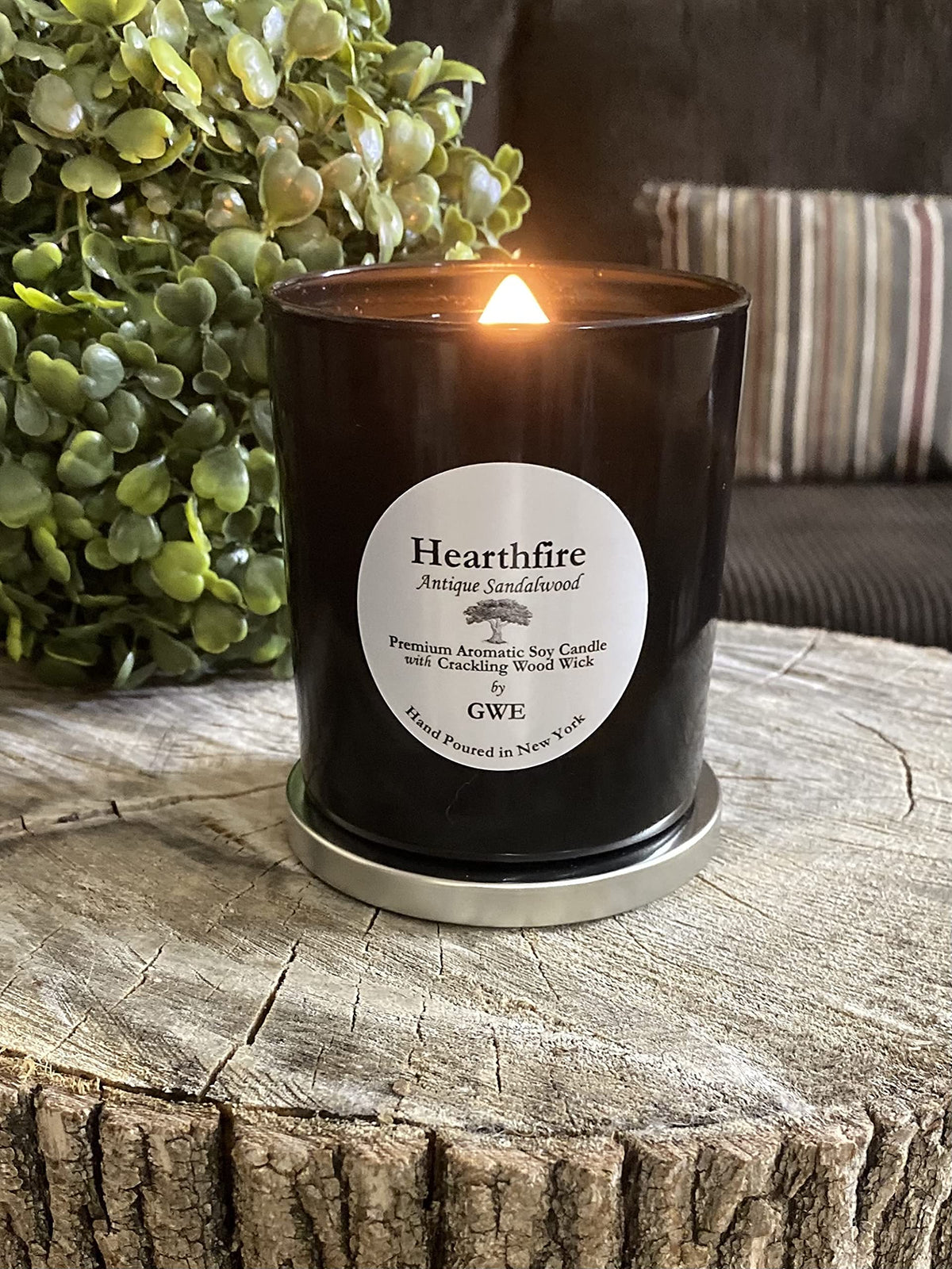 Sandalwood Scented Soy Candle with Wood Wick N5757