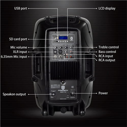 12-Inch 1800W 2-Way Powered PA Speaker System Combo Set with Speaker Stands F581